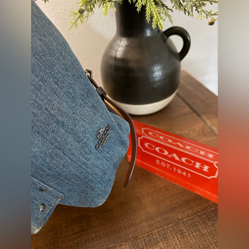 Coach Rucksack Backpack in Colorblock Denim - Picture 5 of 15